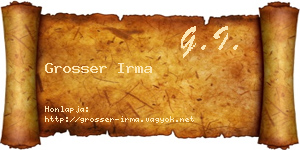 Grosser Irma névjegykártya